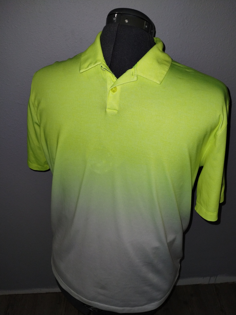 Nike Golf DRI-FIT Tour Performance Polo- Neon Yellow And White